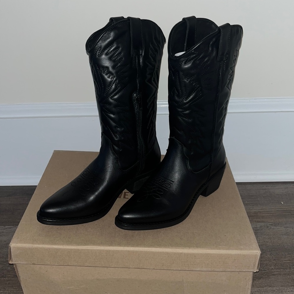 Steve Madden Cowboy Boots (Black - Size 8.5)